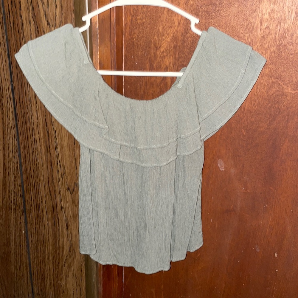 Medium green off the shoulder shirt from American eagle.